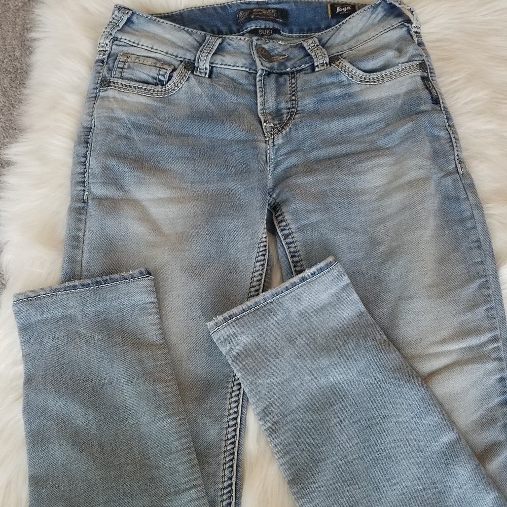 👖Silver Mid Skinny Jeans